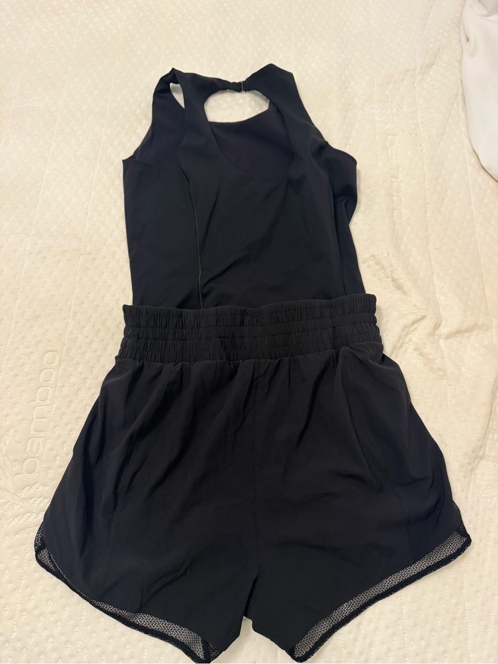 SPANX Black One-Piece Bodysuit with Cutout Strap Detail